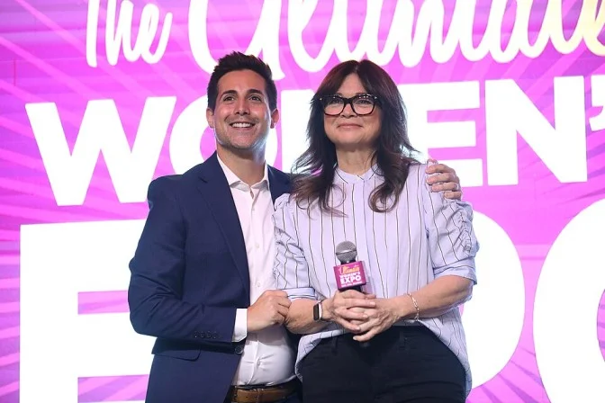 Valerie Bertinelli on stage at a women's expo event