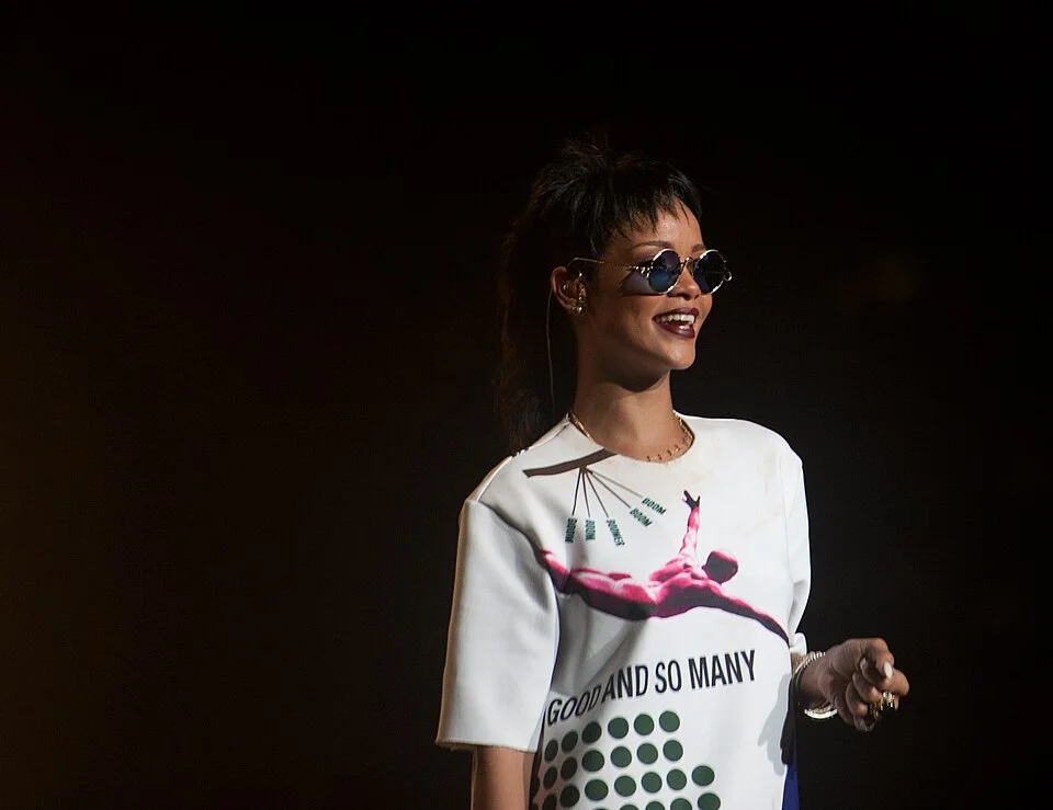 Rihanna performing live in Singapore during her touring years