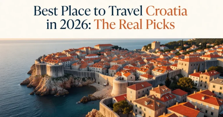 Aerial view of Dubrovnik Old Town with stone walls and terracotta rooftops