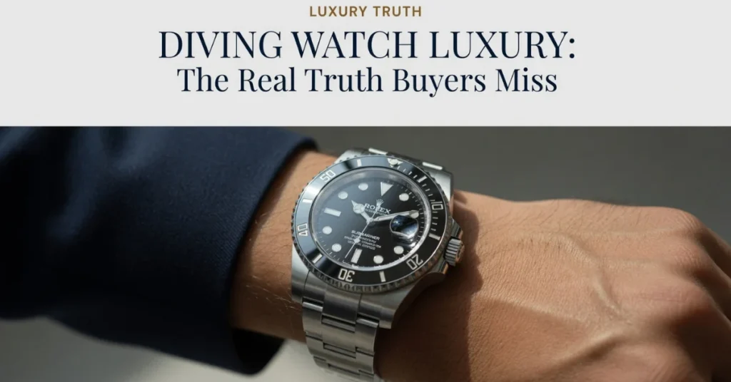 Rolex Submariner luxury dive watch on wrist with black dial and rotating bezel