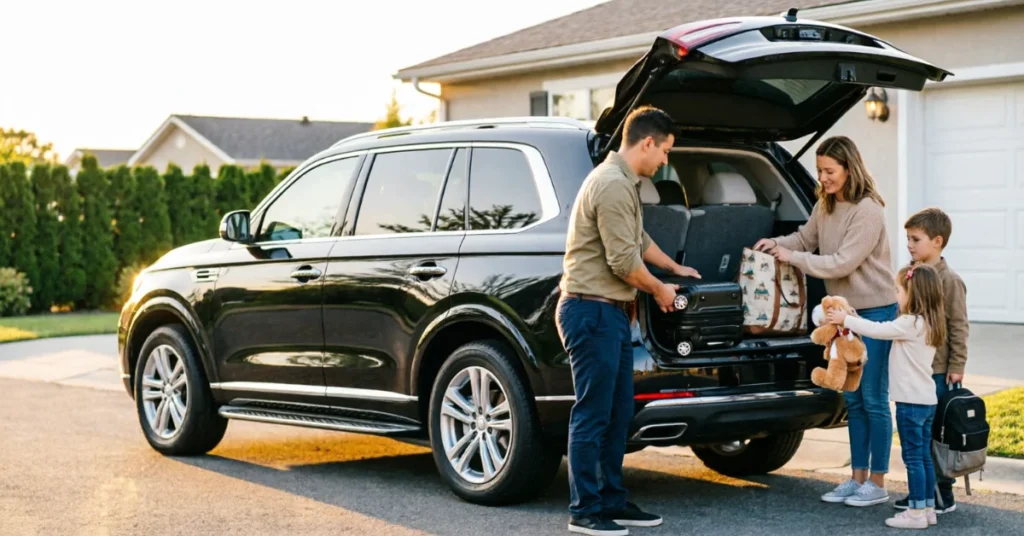 Best luxury SUV for families - spacious cargo area with third row seating, practical storage capacity