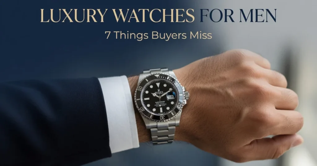 Man wearing Rolex Submariner steel luxury watch with navy suit cuff