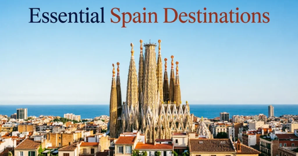 Sagrada Familia basilica Barcelona Spain cityscape