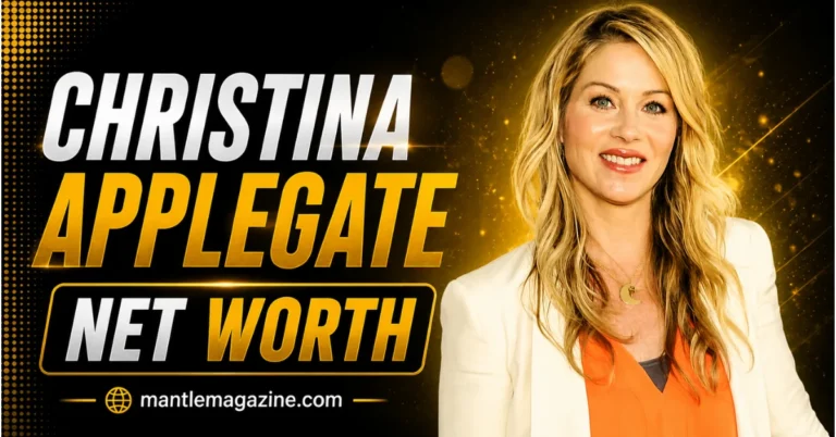 "Christina Applegate net worth - Actress in white blazer representing $20-30 million fortune from acting and podcasting career"
