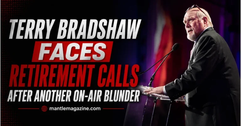 "Terry Bradshaw broadcasting at event - NFL Hall of Famer and Fox analyst facing retirement speculation after on-air blunders in 2026"
