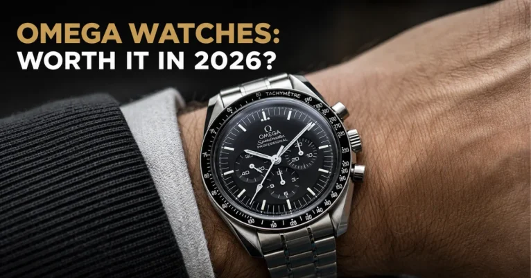 Do Omega watches hold their value: an Omega Speedmaster Moonwatch Professional on a wrist with a black dial and tachymeter bezel