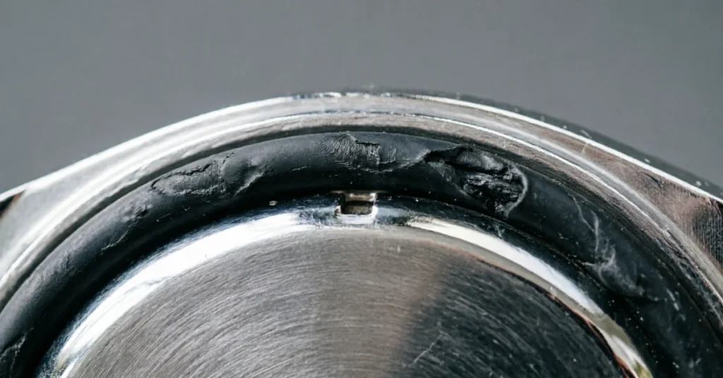 How to replace a Seiko watch battery: a cracked, perished rubber gasket on a watch case back that needs replacing