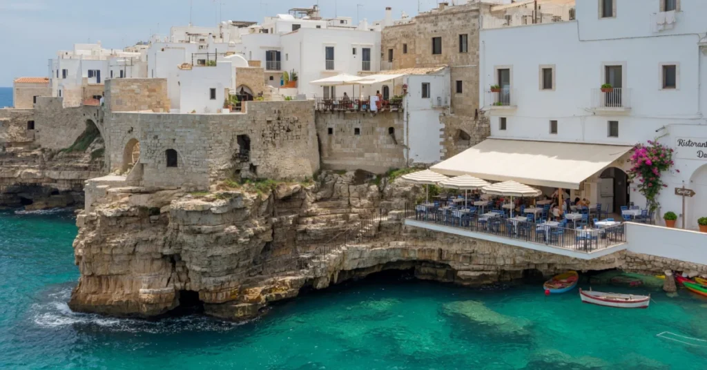 Polignano a Mare cliffside restaurant Puglia Italy