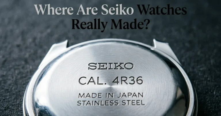Where are Seiko watches manufactured: caseback engraved SEIKO CAL. 4R36 MADE IN JAPAN stainless steel