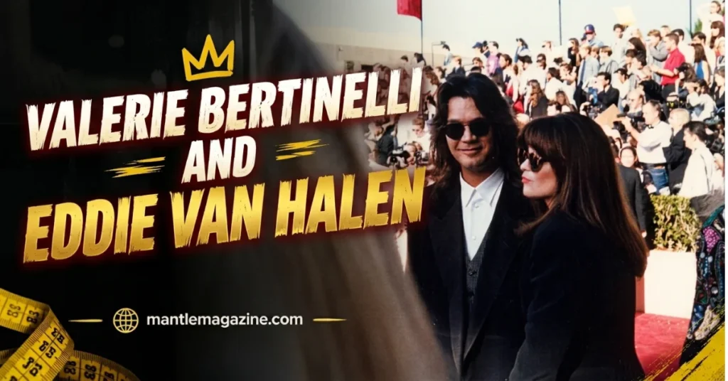 Valerie Bertinelli and Eddie Van Halen together on a red carpet in matching sunglasses