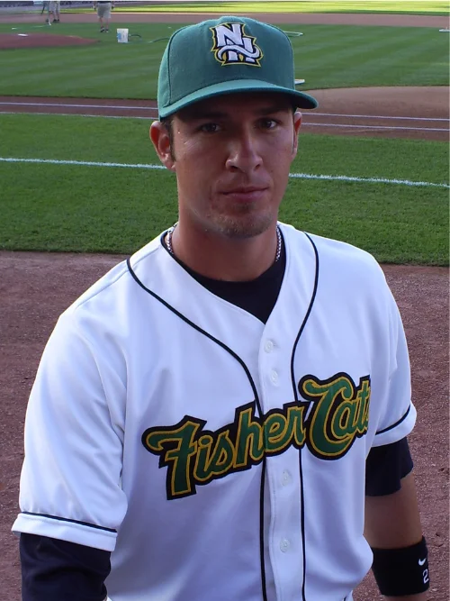 JP Arencibia in a New Hampshire Fisher Cats uniform on a baseball field during his playing career