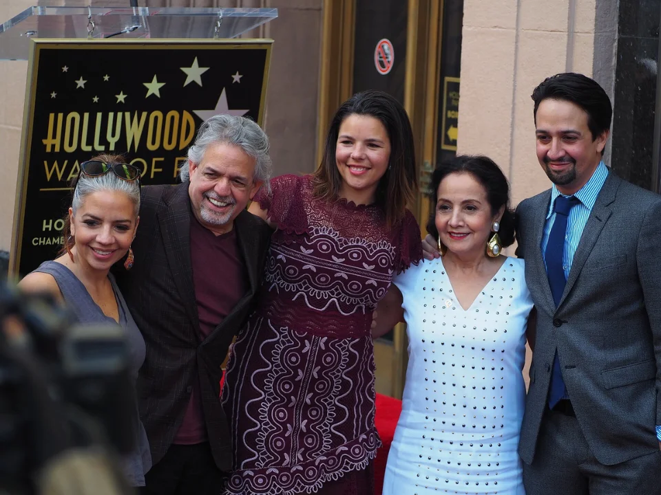 Lin-Manuel Miranda with his family at his Hollywood Walk of Fame ceremony