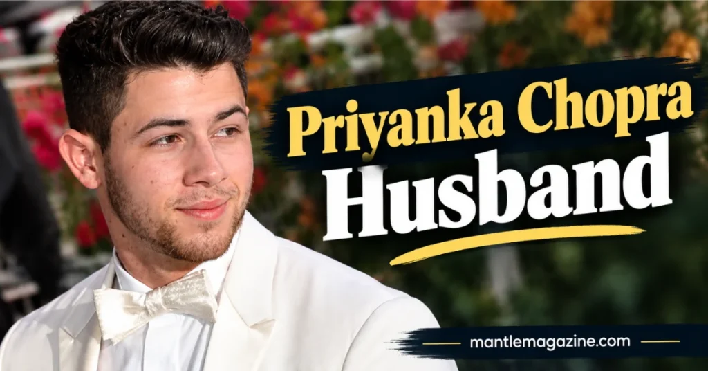 Nick Jonas in a white tuxedo — Priyanka Chopra husband featured graphic